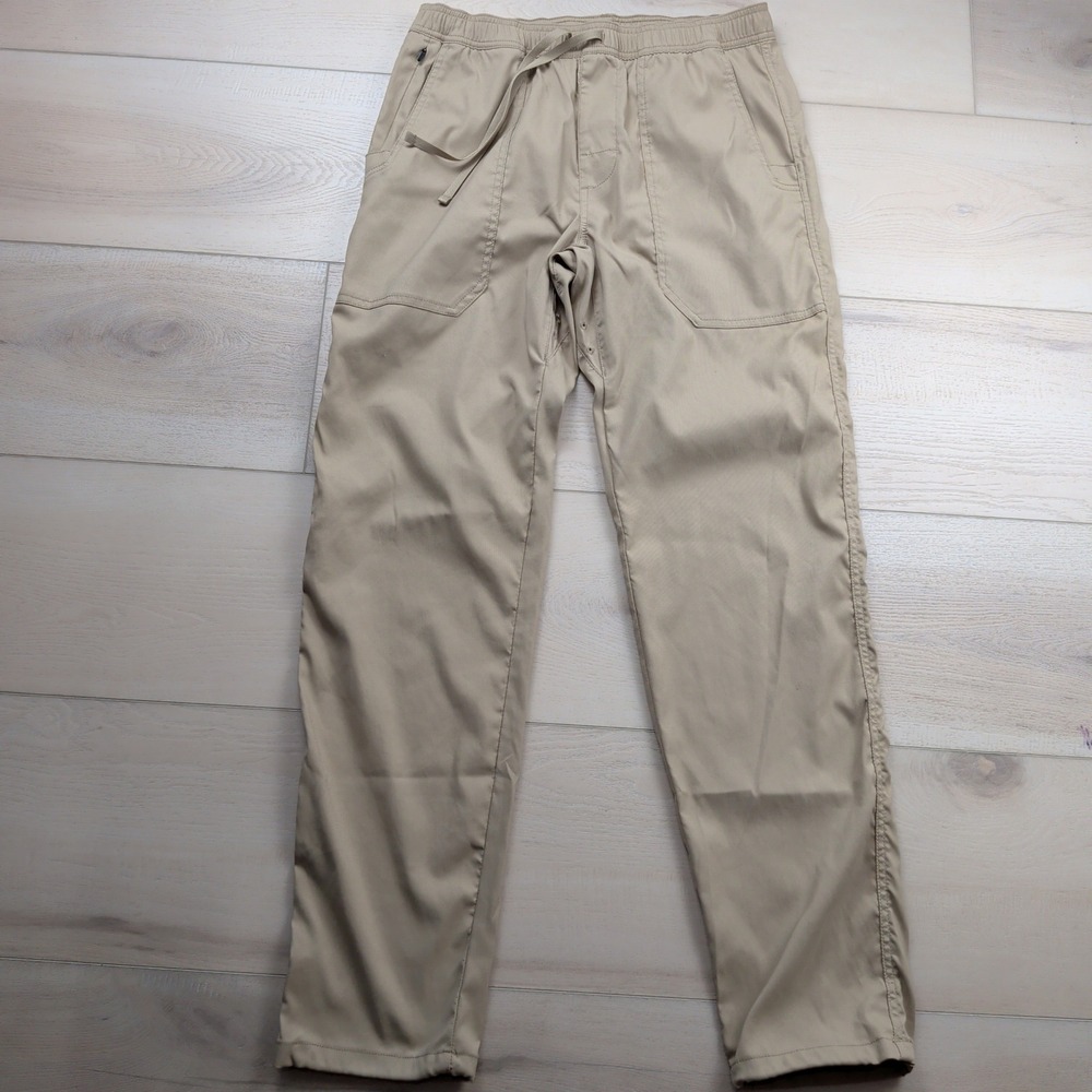 Prana Stretch Zion Field Pants Mens Medium 32 Tan Khaki Hiking Climbing 2082351
